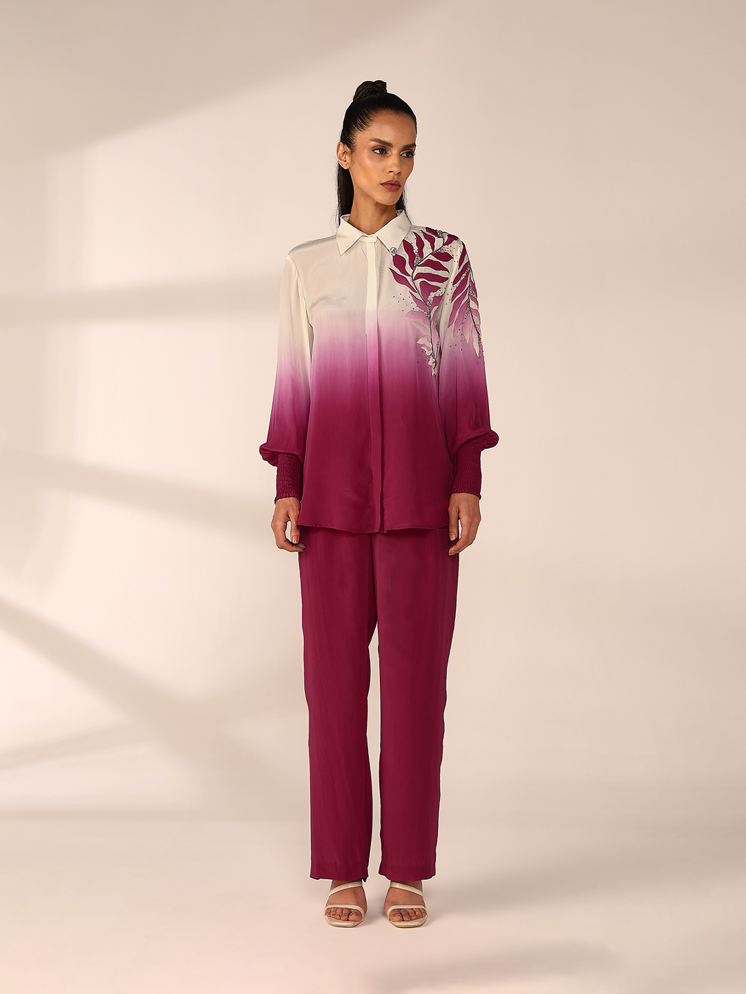 Shoulder Embroidered Co-ord Set