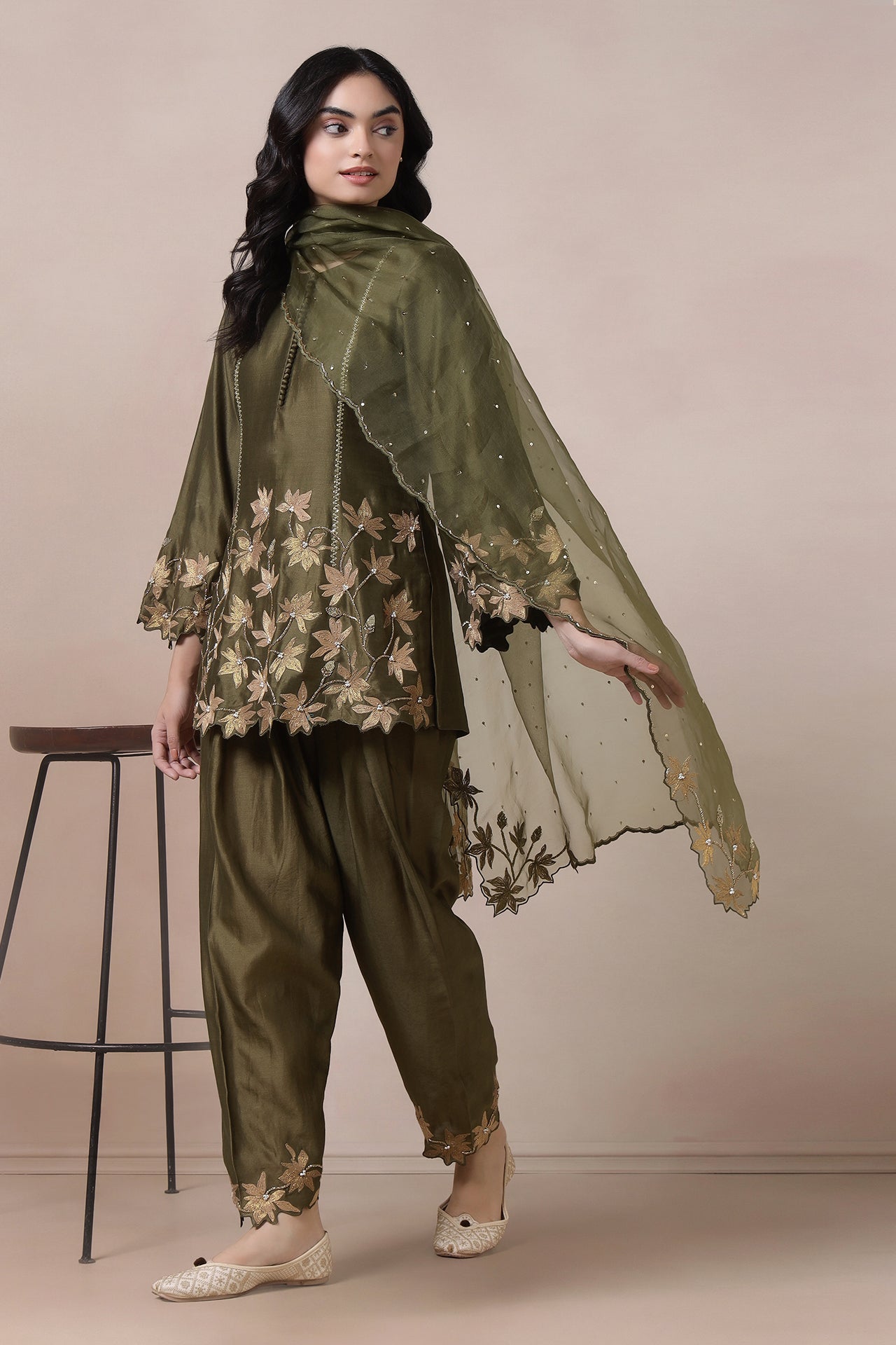 Short Kurta With Salwar And Dupatta