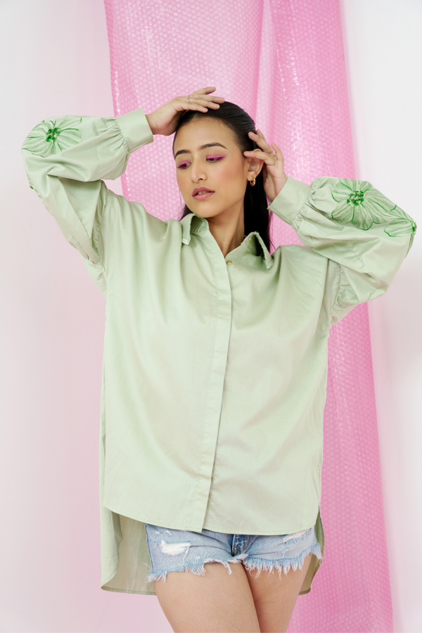 Sleeve Embroidered Shirt