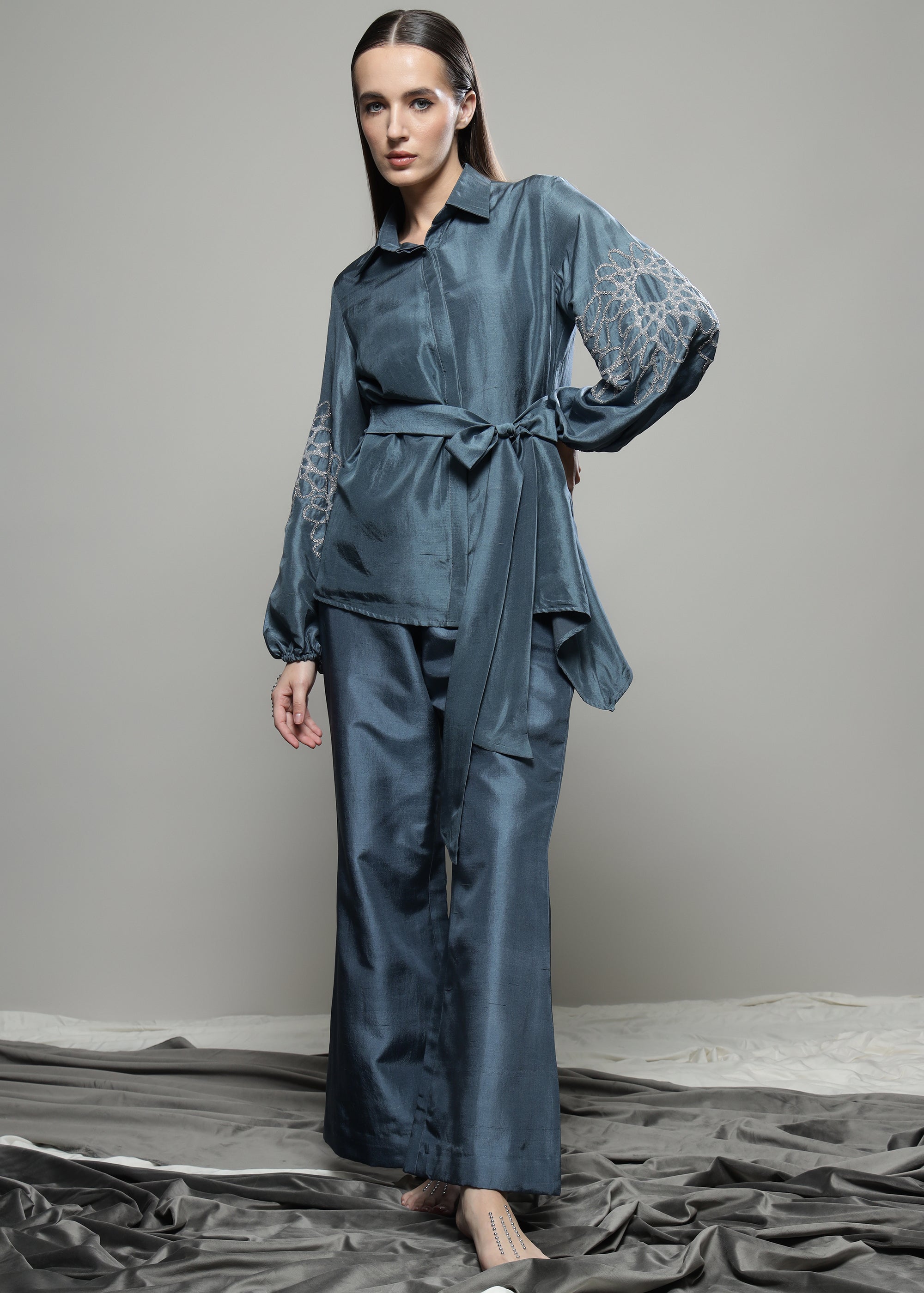 ASSYMETRIC TIE UP COORD SET