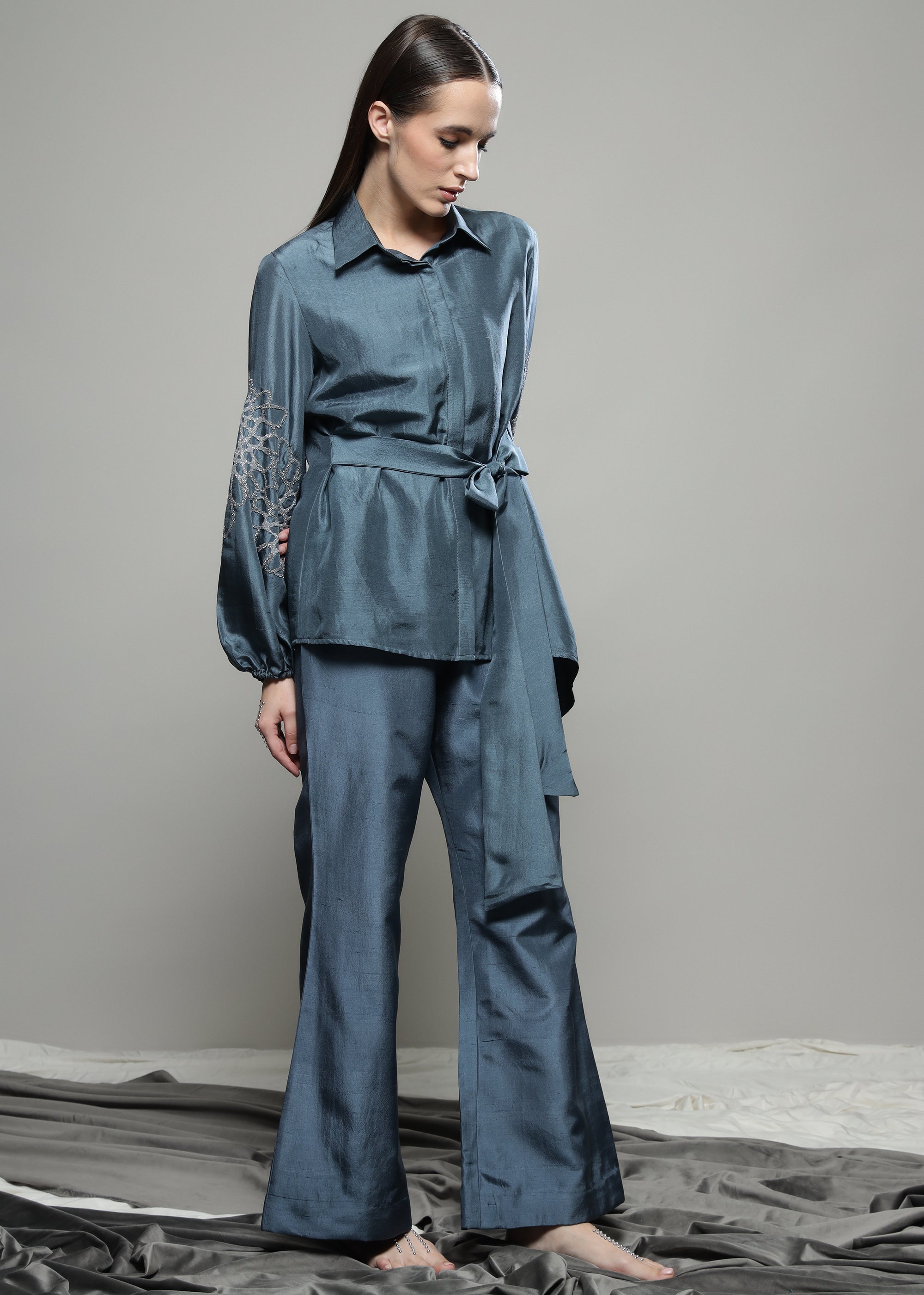 ASSYMETRIC TIE UP COORD SET