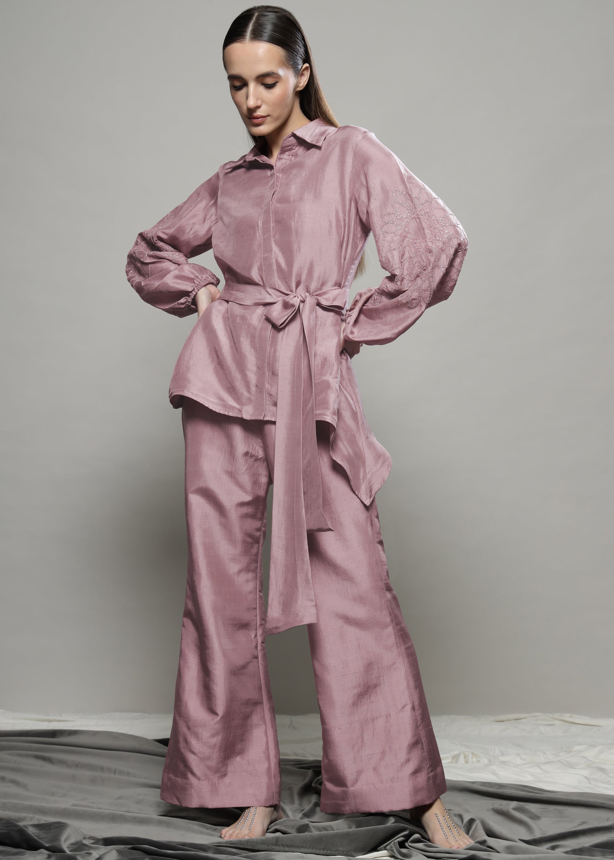 ASSYMETRIC TIE UP COORD SET