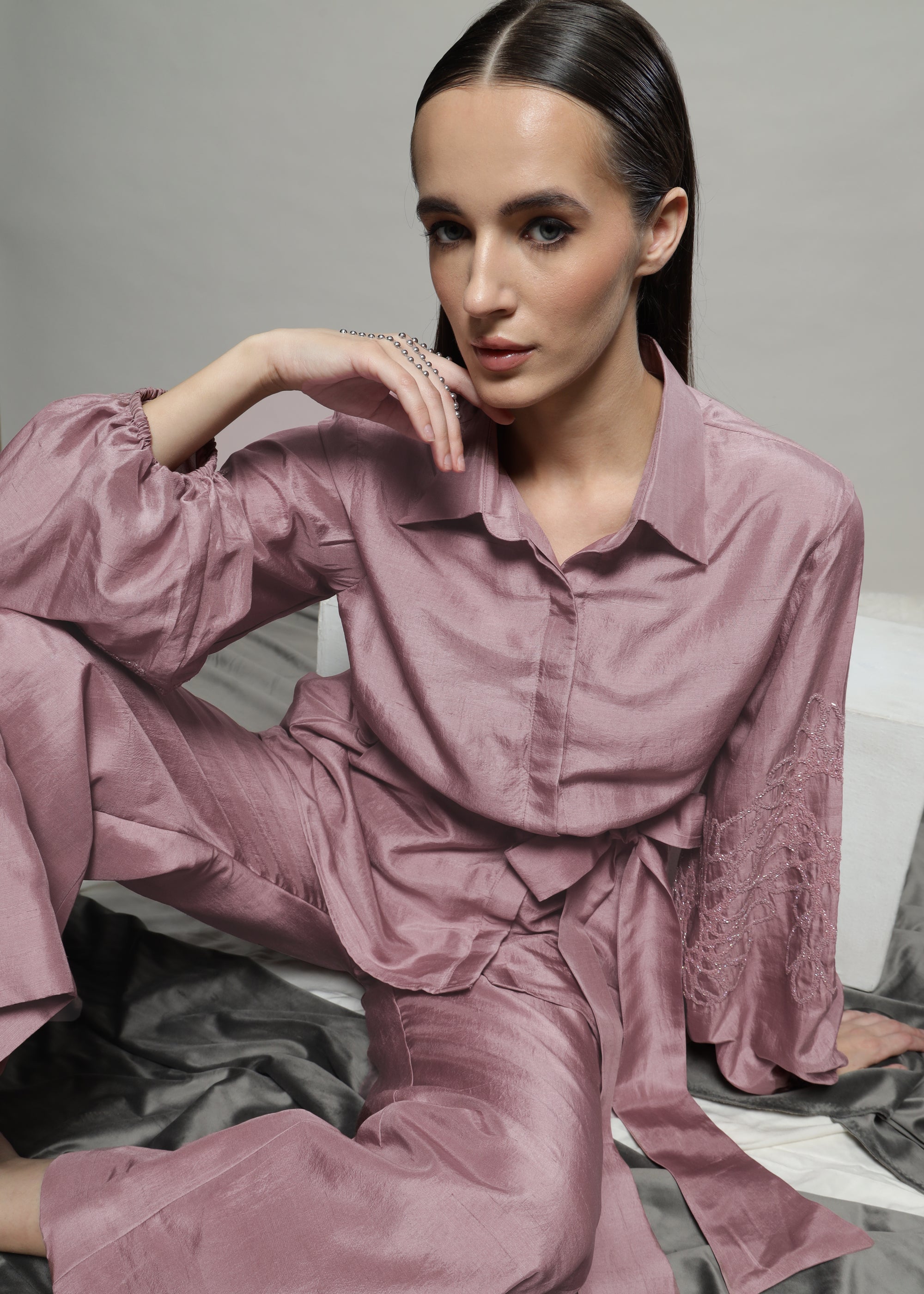 ASSYMETRIC TIE UP COORD SET