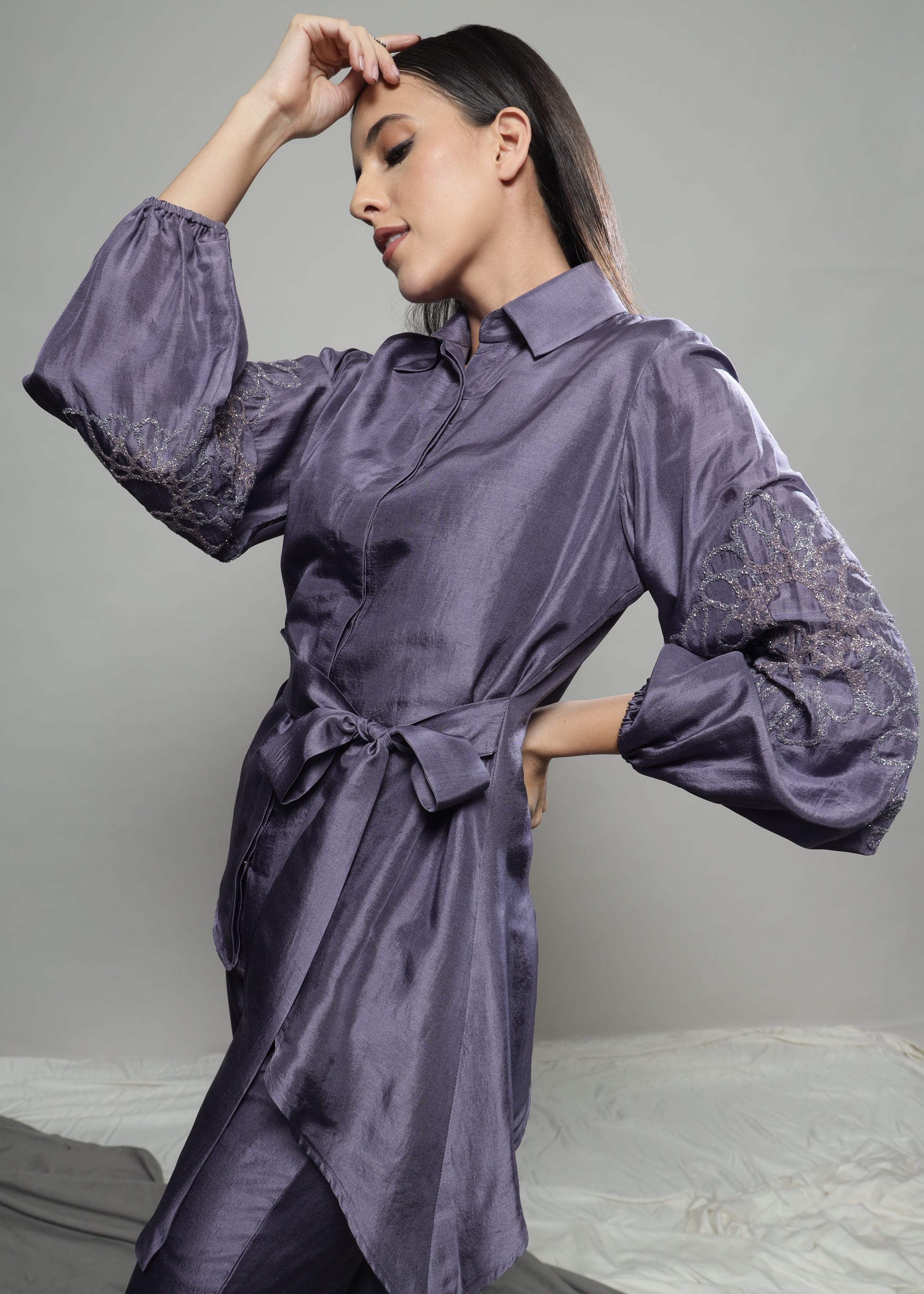 ASSYMETRIC TIE UP COORD SET