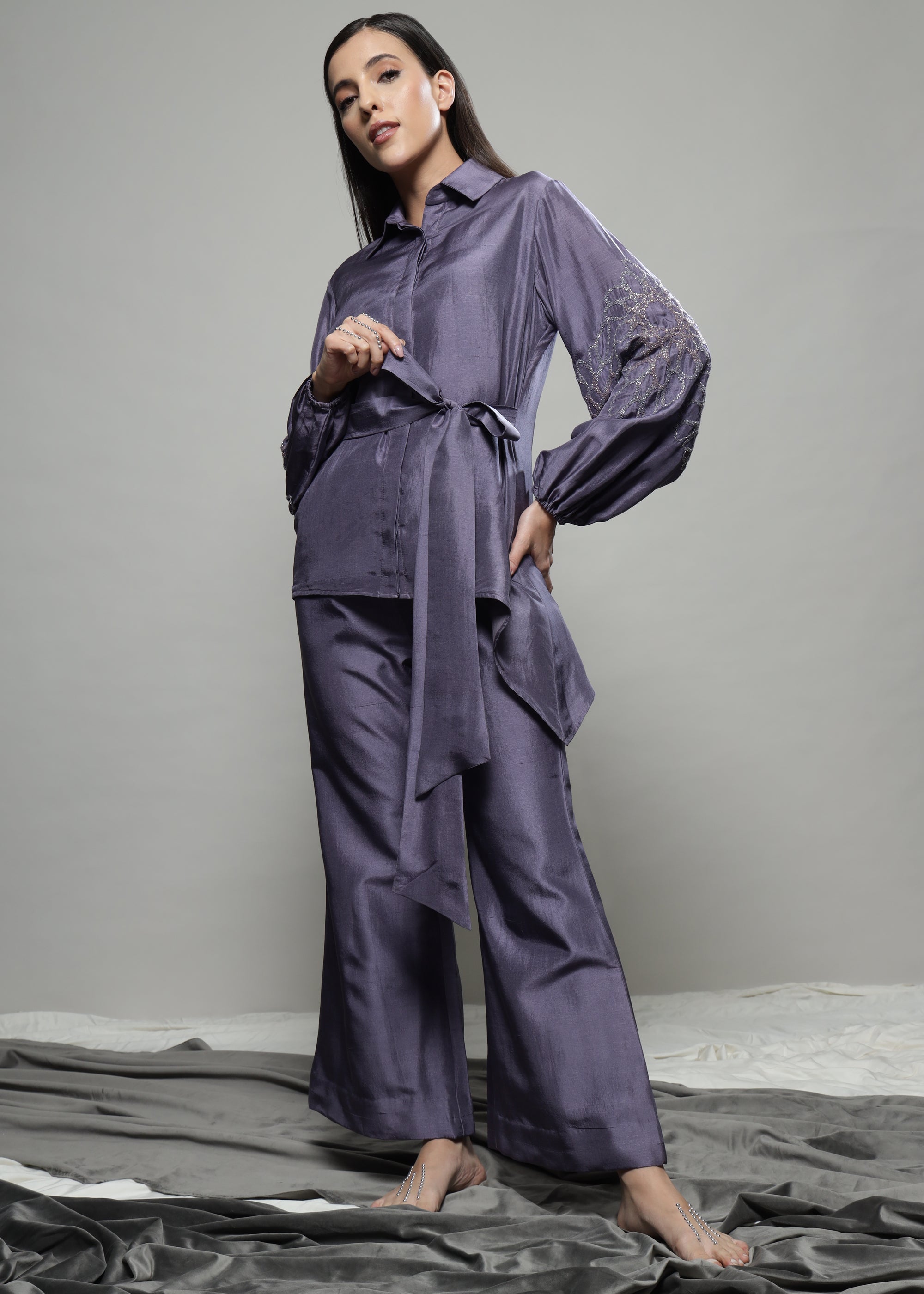 ASSYMETRIC TIE UP COORD SET