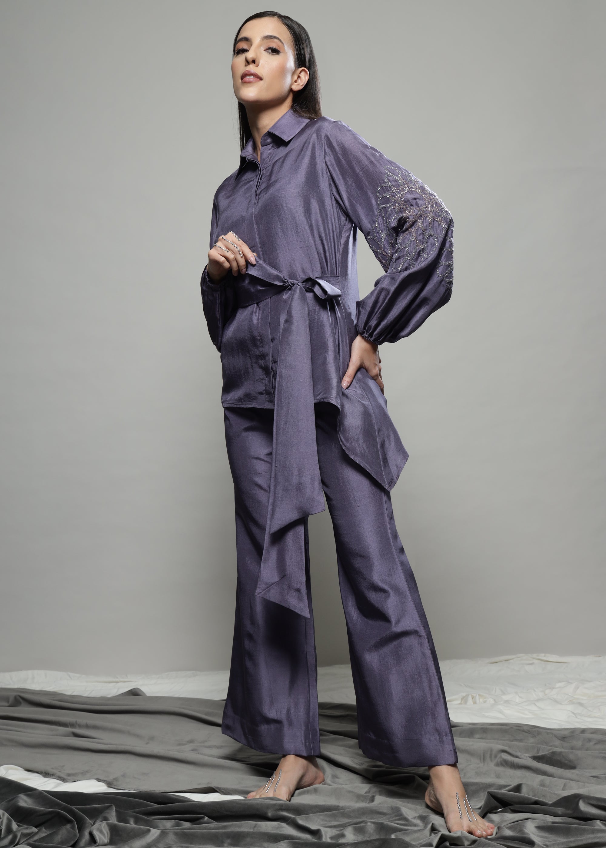 ASSYMETRIC TIE UP COORD SET