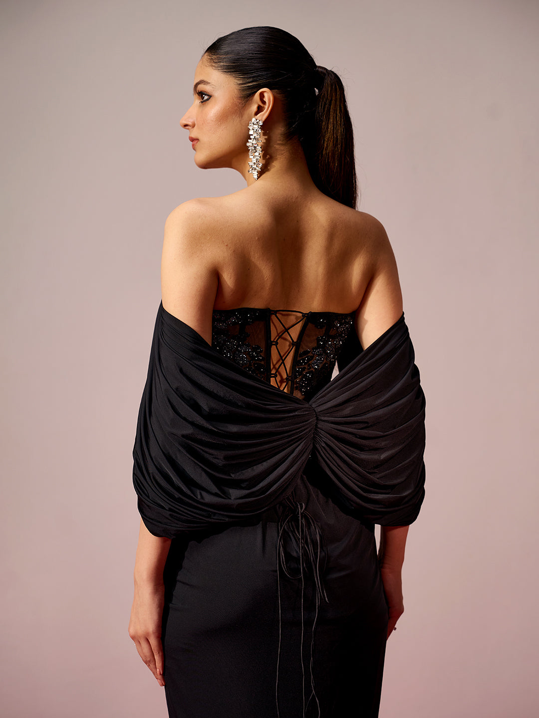 Corset Top & Draped Skirt Coord Set