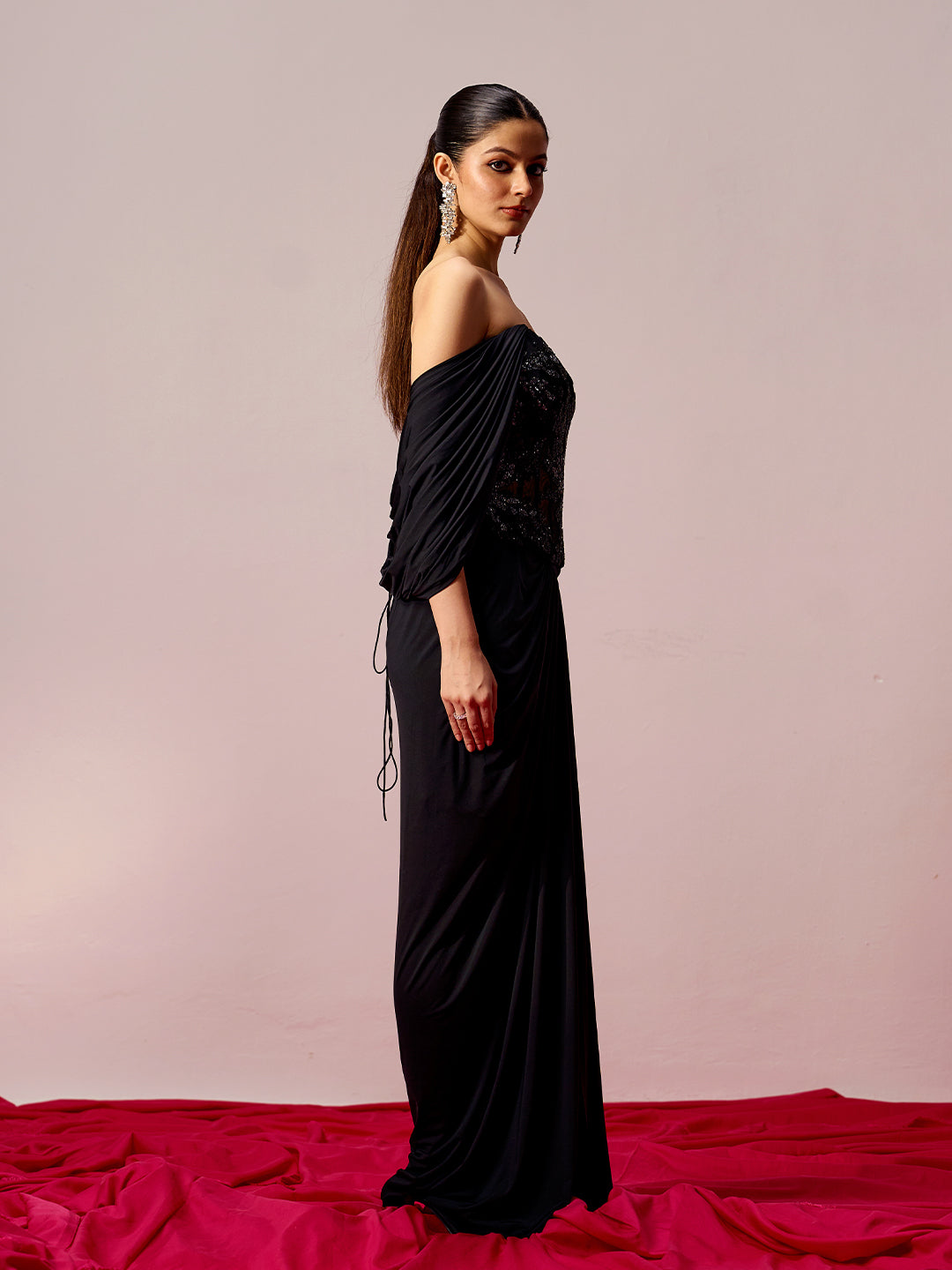 Corset Top & Draped Skirt Coord Set