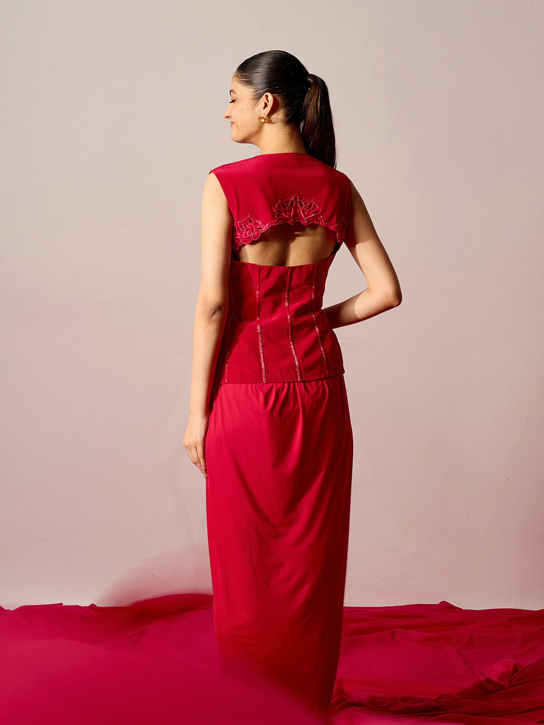 Top & Draped Skirt Coord Set