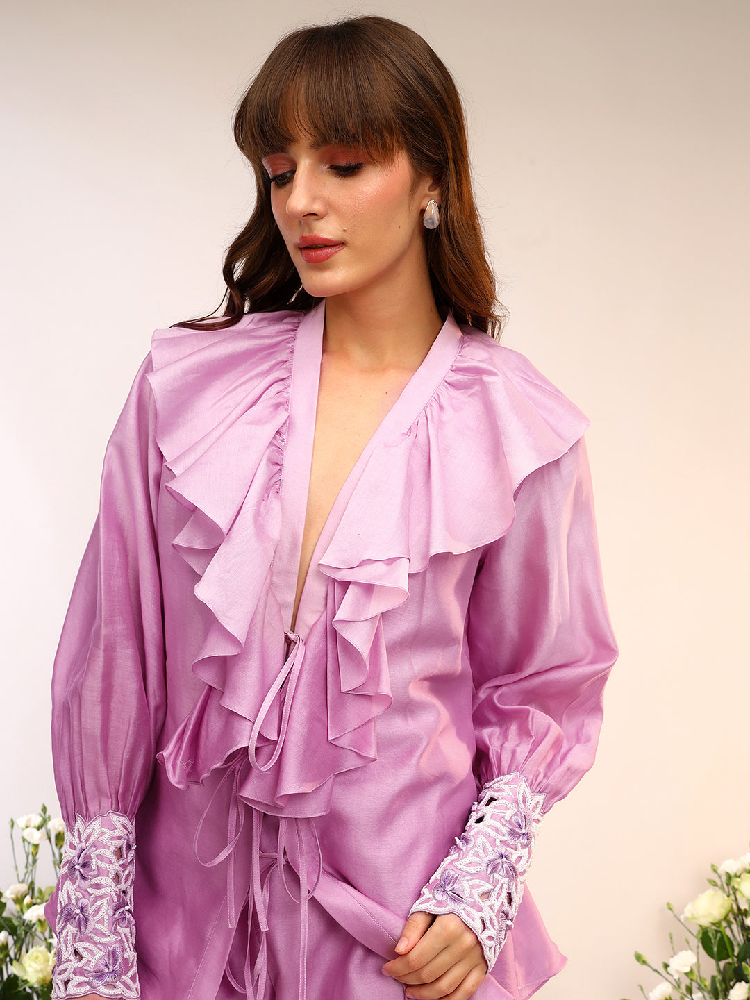 FRILL TIE UP COORD SET