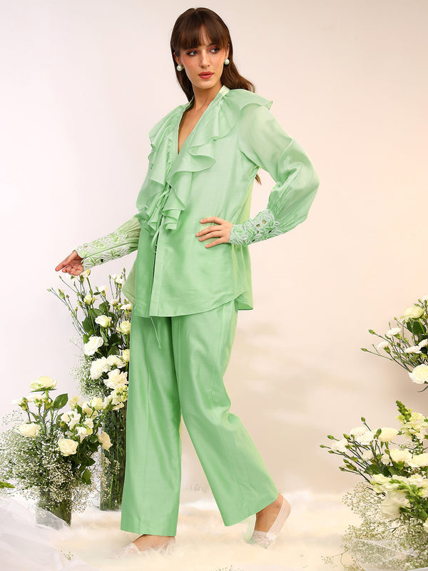 FRILL TIE UP COORD SET