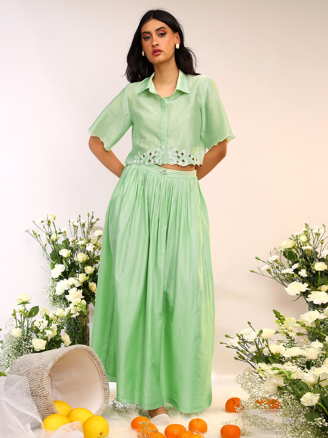 CROPPED SHIRT & SKIRT