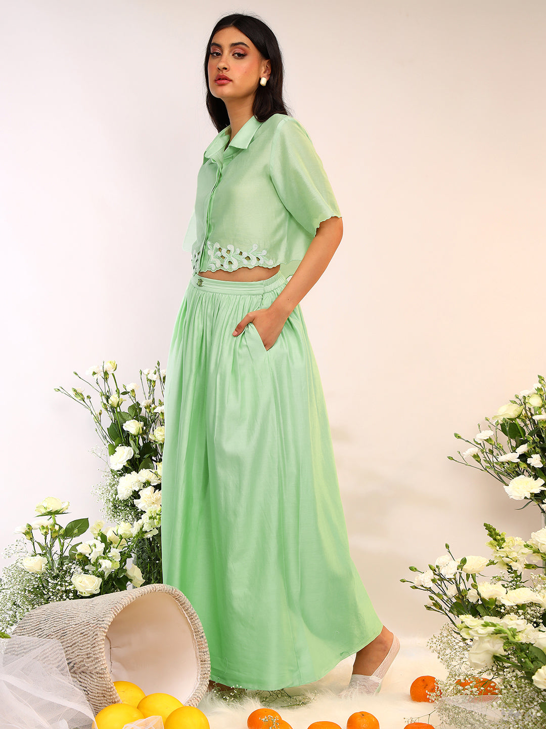 CROPPED SHIRT & SKIRT