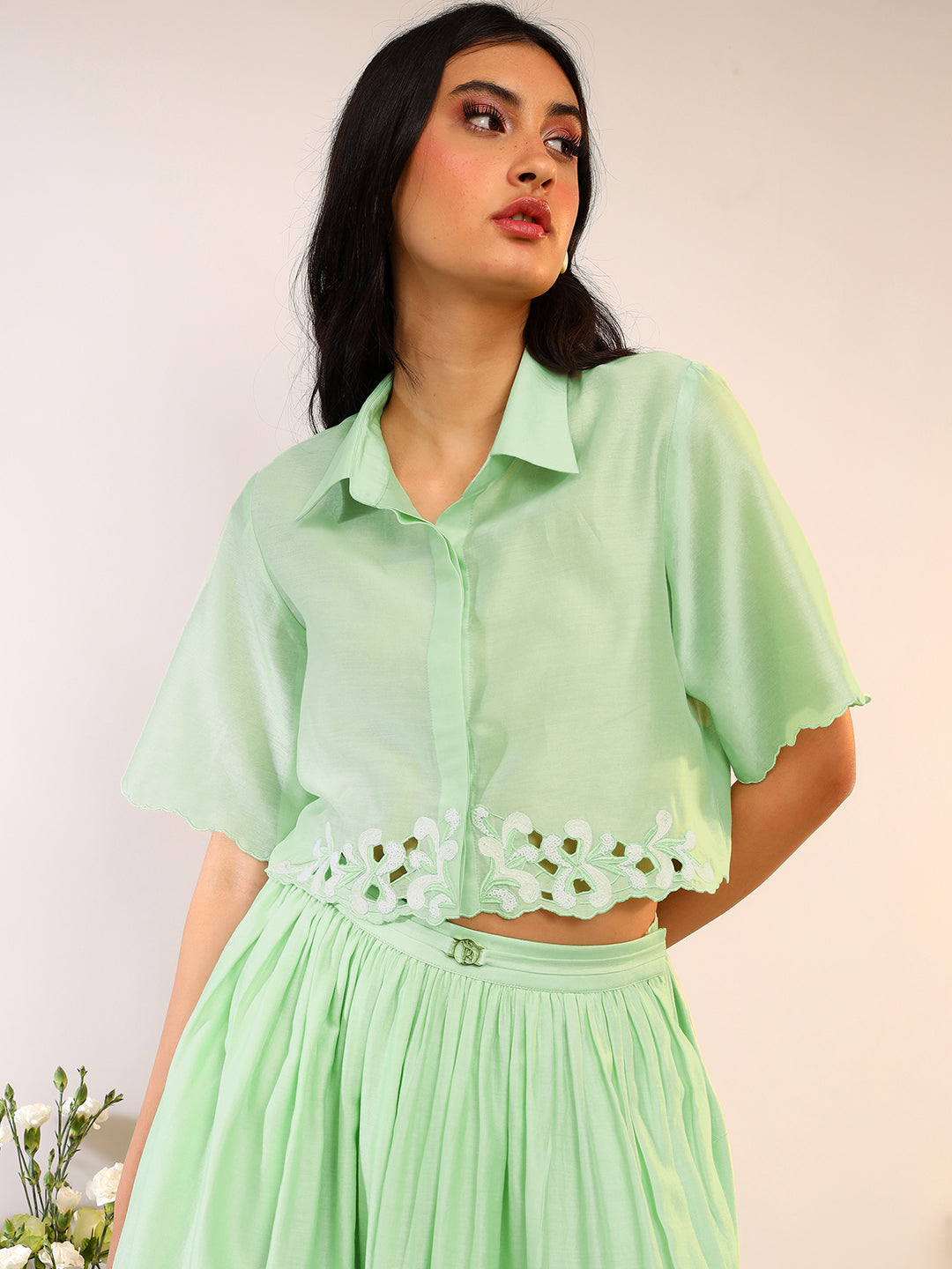 CROPPED SHIRT & SKIRT