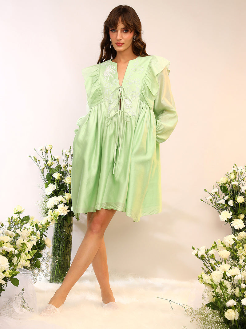 FLORAL TIE UP DRESS