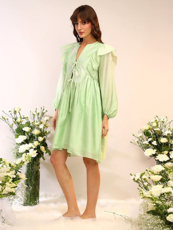 FLORAL TIE UP DRESS