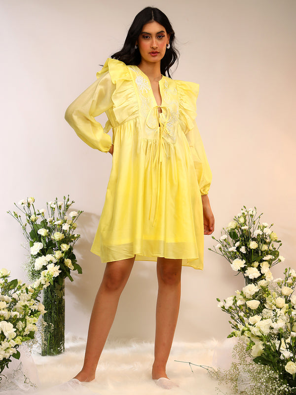 FLORAL TIE UP DRESS
