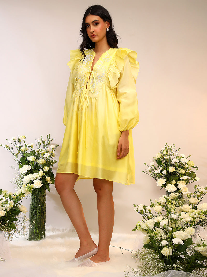 FLORAL TIE UP DRESS