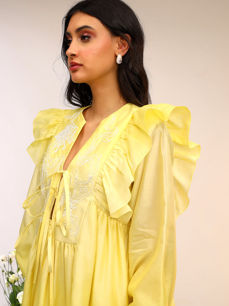 FLORAL TIE UP DRESS
