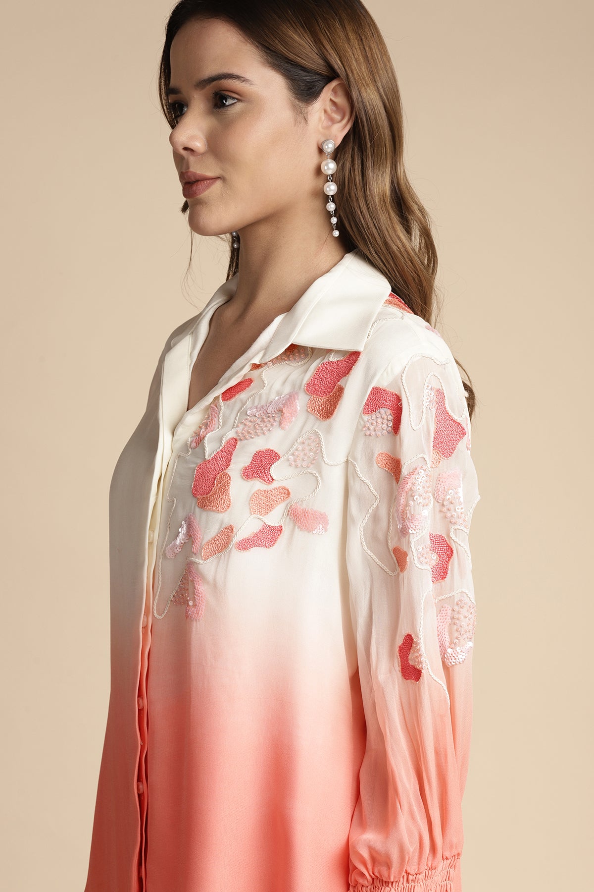 Shoulder Embroidered Co-Ord Set