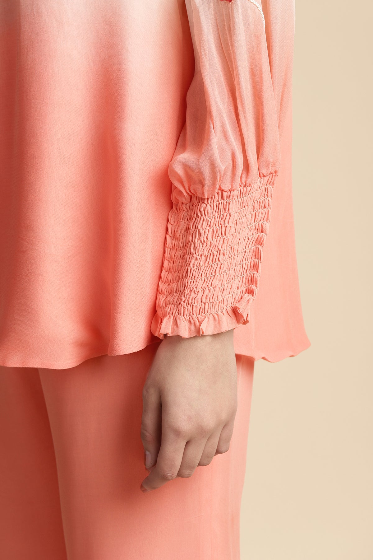 Shoulder Embroidered Co-Ord Set