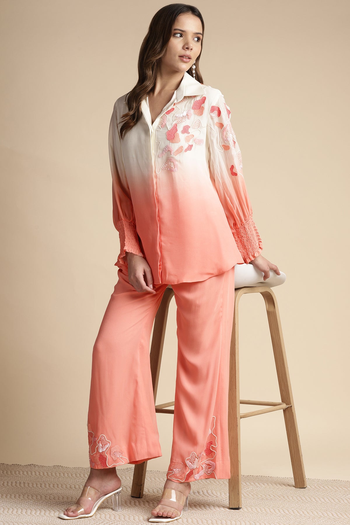 Shoulder Embroidered Co-Ord Set