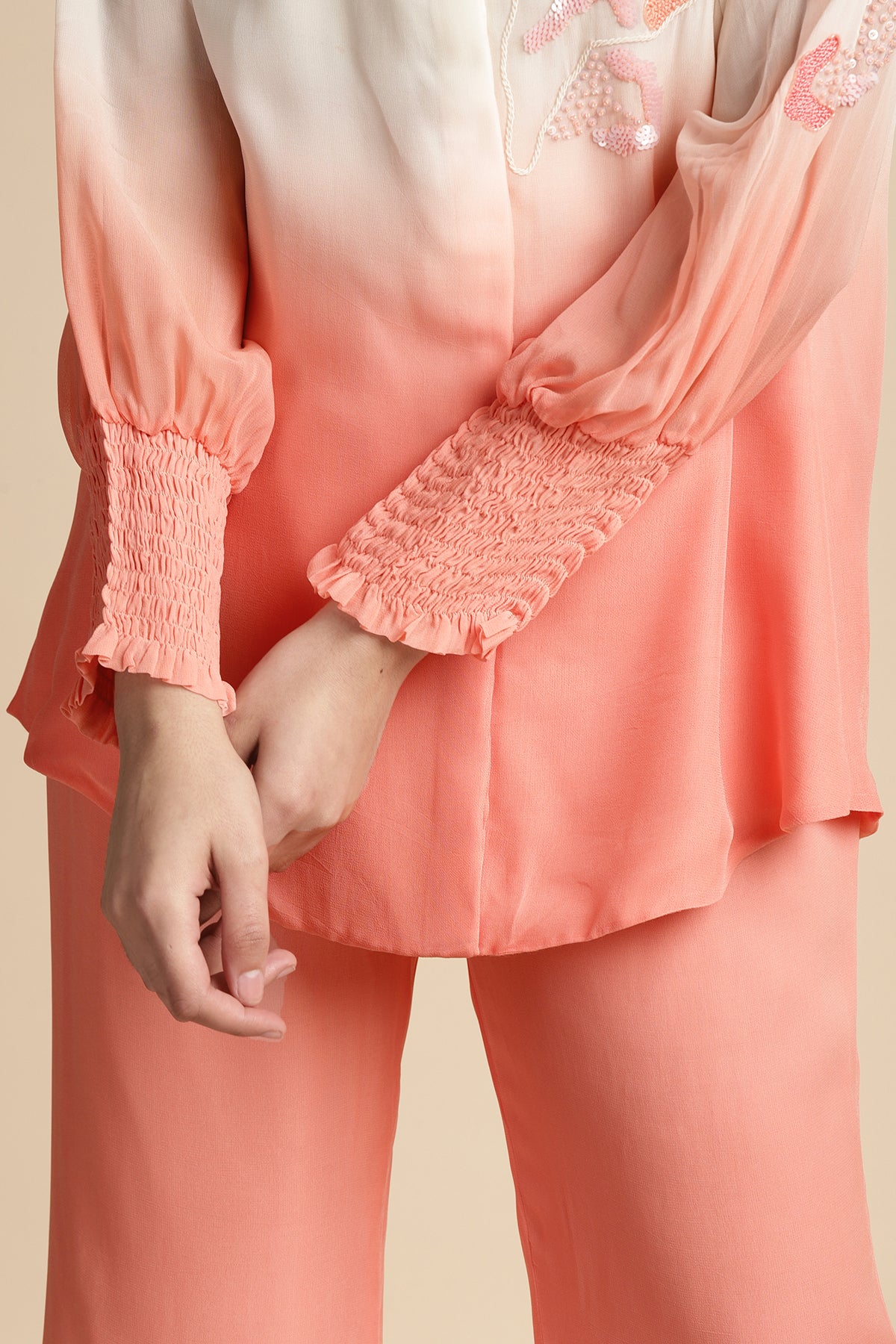 Shoulder Embroidered Co-Ord Set