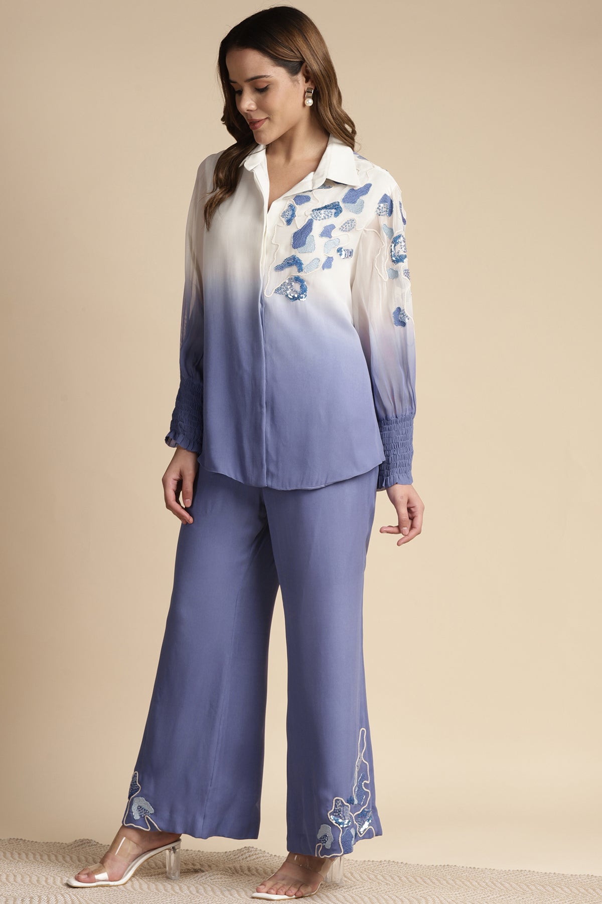 Shoulder Embroidered Co-Ord Set