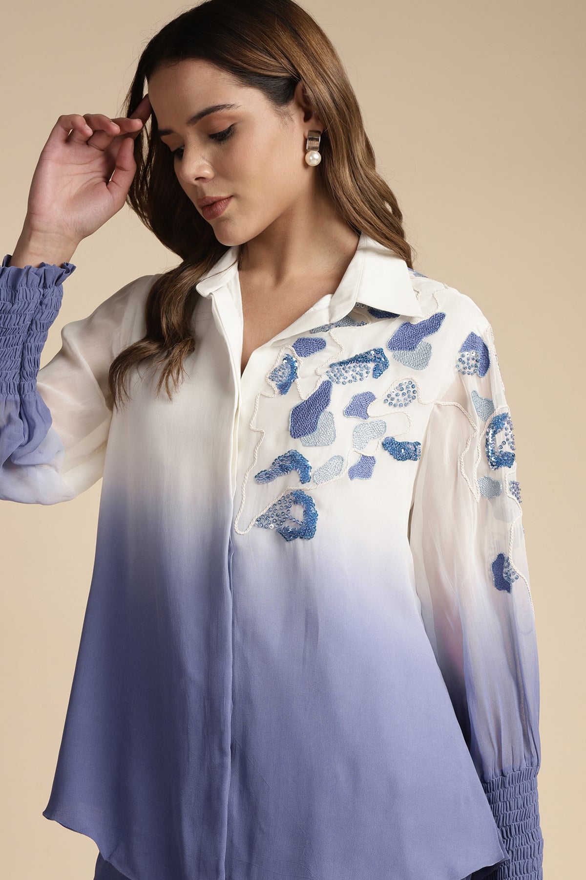 Shoulder Embroidered Co-Ord Set