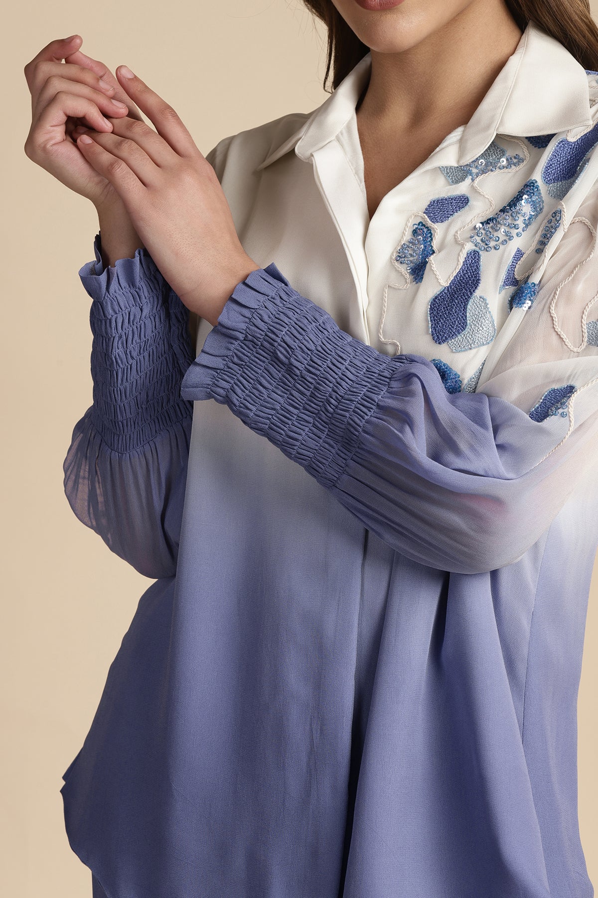 Shoulder Embroidered Co-Ord Set