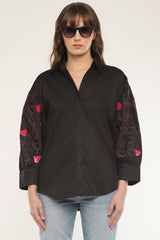 Sleeve embroidered shirt