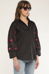 Sleeve embroidered shirt