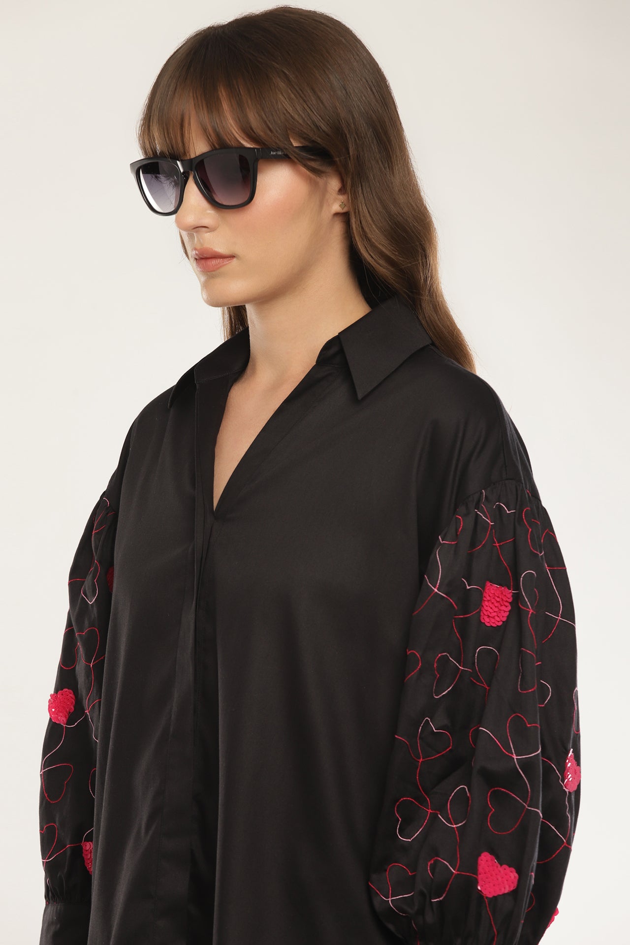 Sleeve embroidered shirt