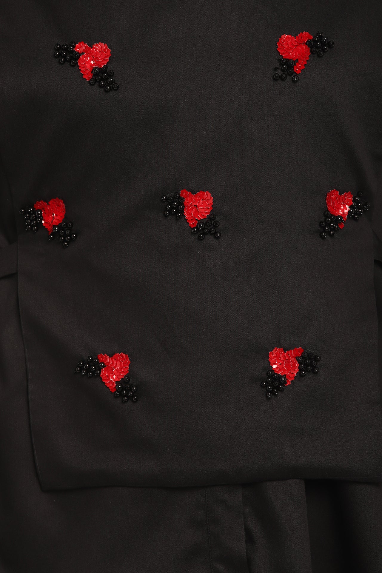 Sleeve embroidered shirt with overlay