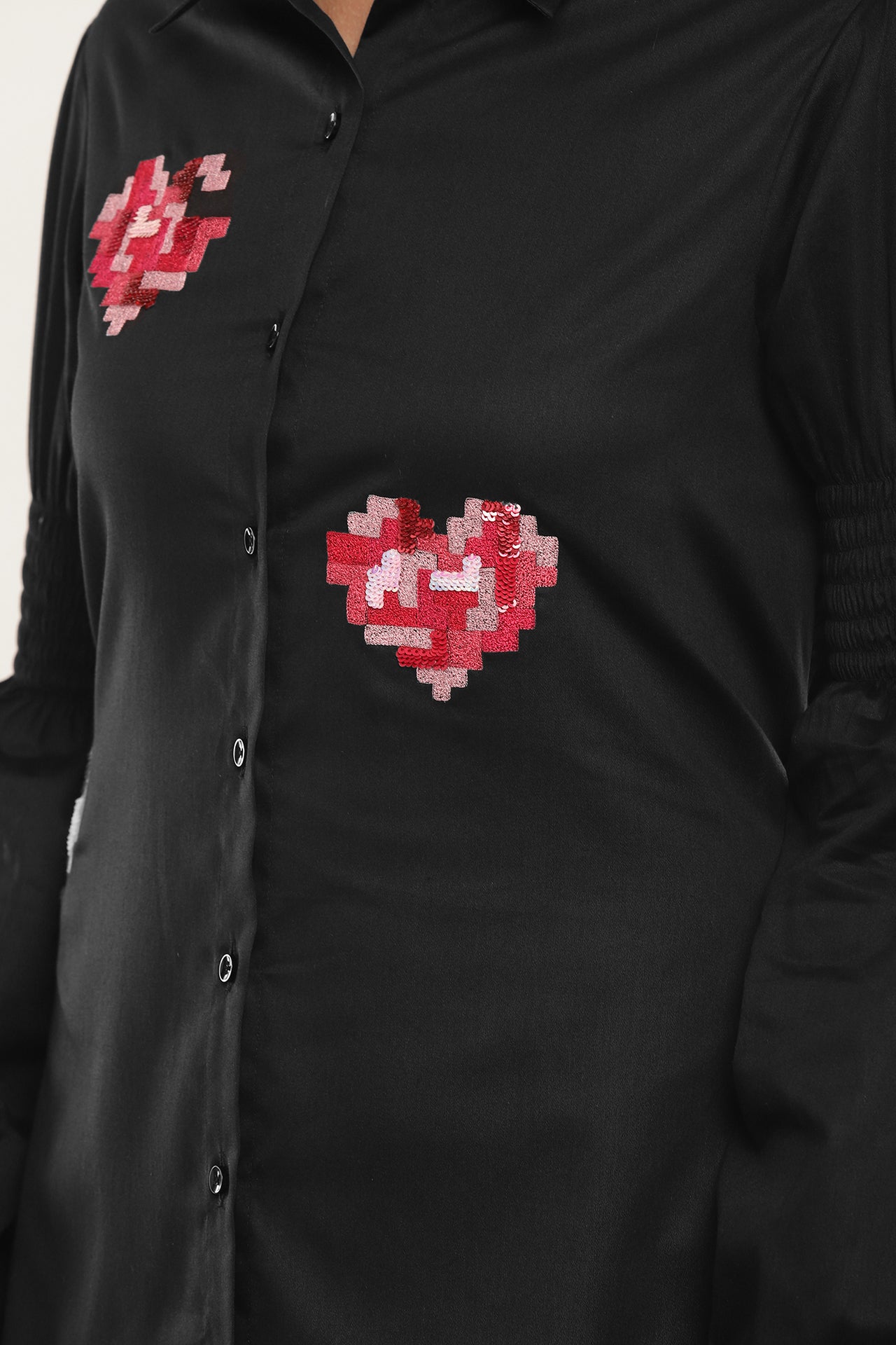 Heart patched shirt