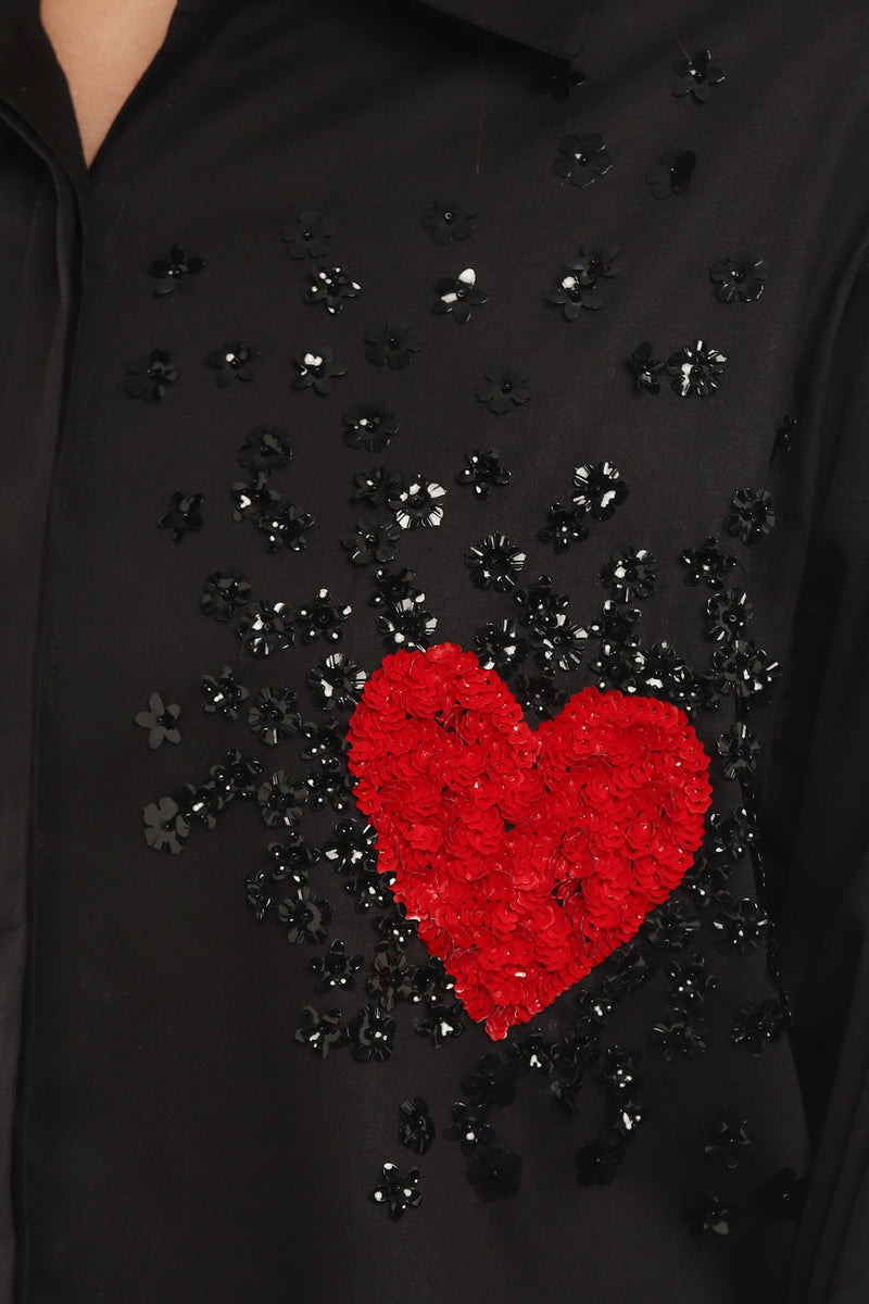 Heart sequened shirt