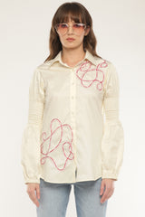 Abstract embroidered shirt