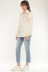 Abstract embroidered shirt