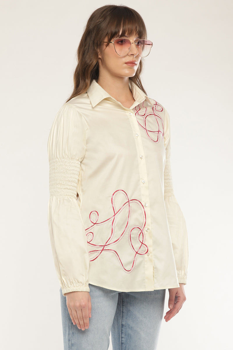 Abstract embroidered shirt