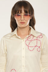 Abstract embroidered shirt