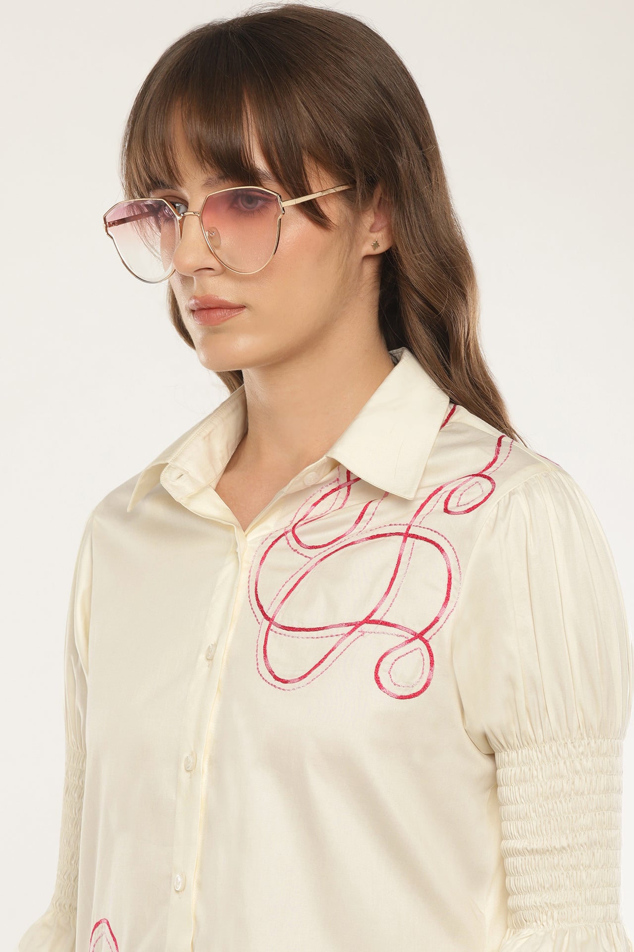 Abstract embroidered shirt