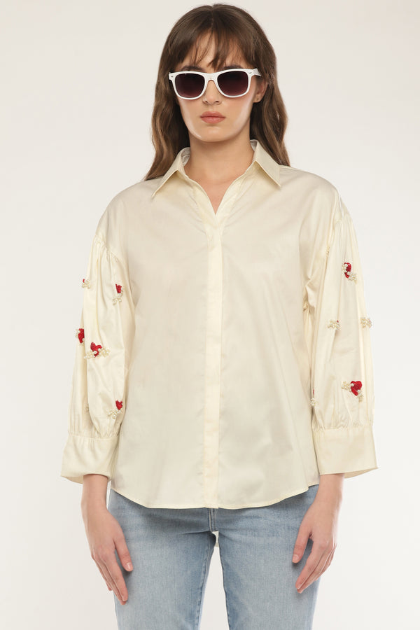 Sleeve embroidered shirt