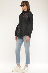 Abstract embroidered shirt