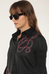 Abstract embroidered shirt