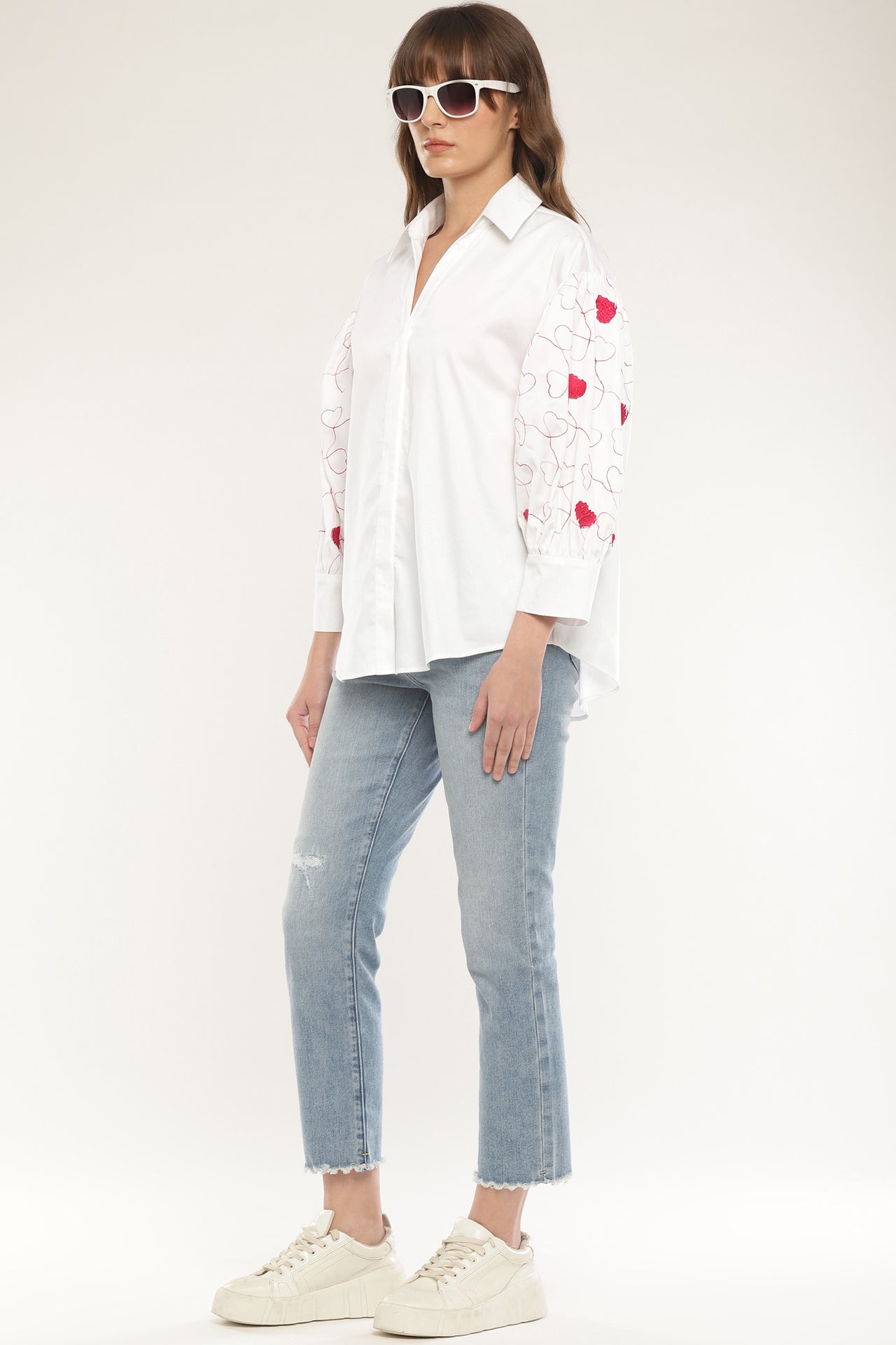 Sleeve embroidered shirt