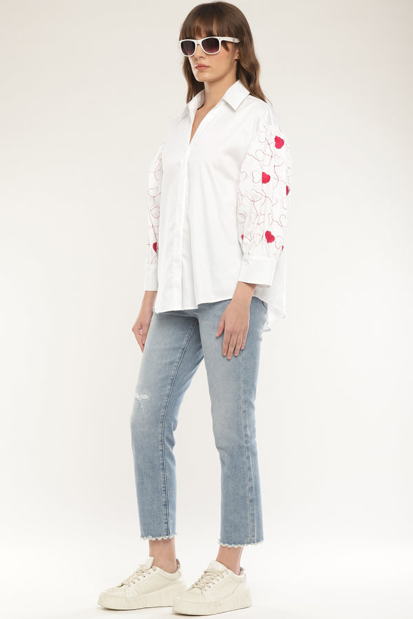 Sleeve embroidered shirt