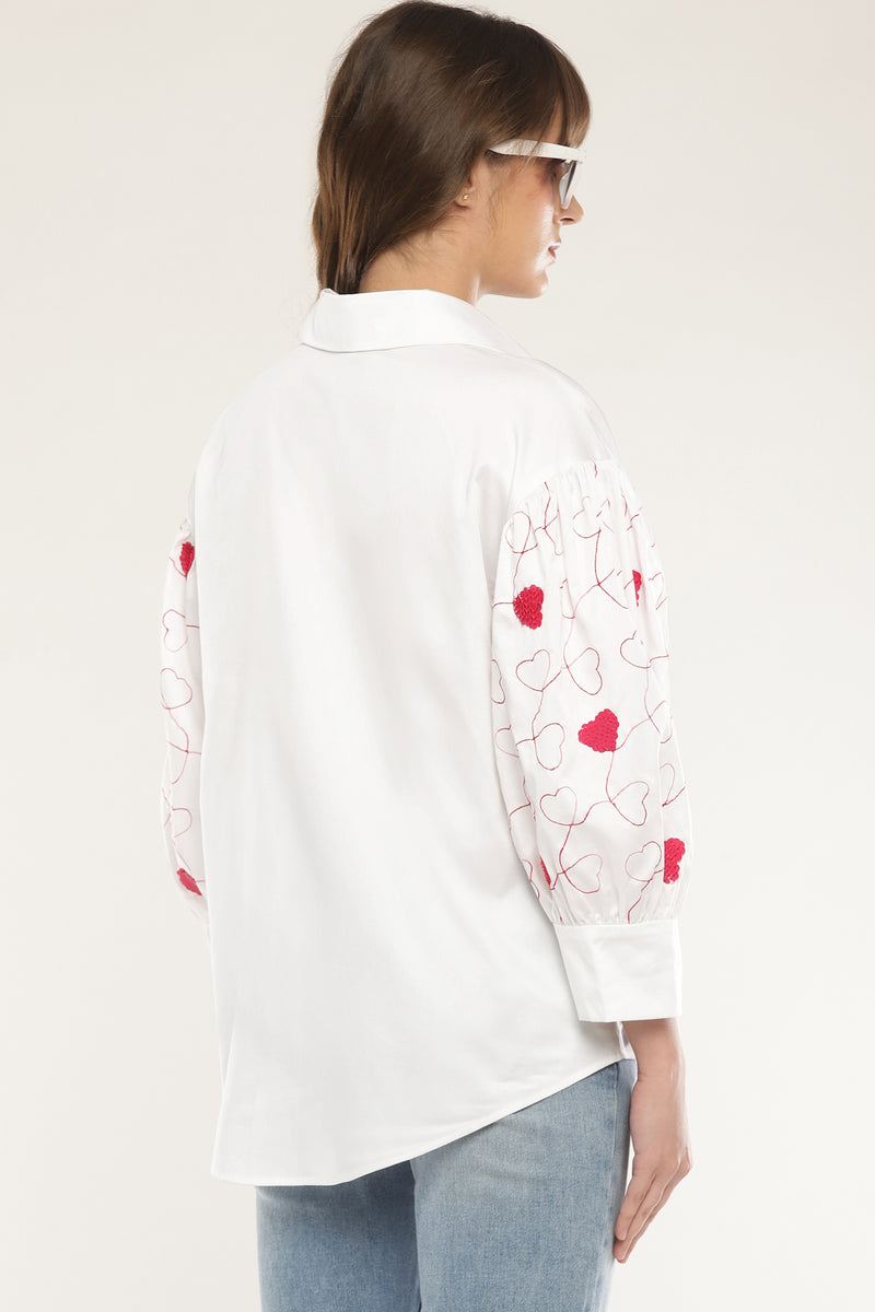 Sleeve embroidered shirt