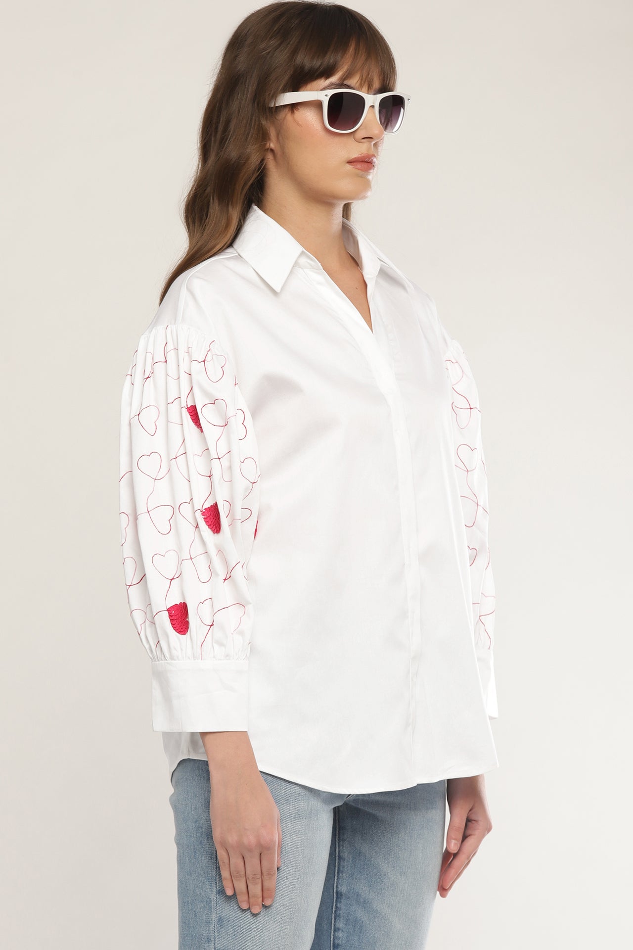 Sleeve embroidered shirt