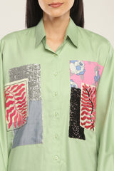 Leaflet Patchwork Shirt