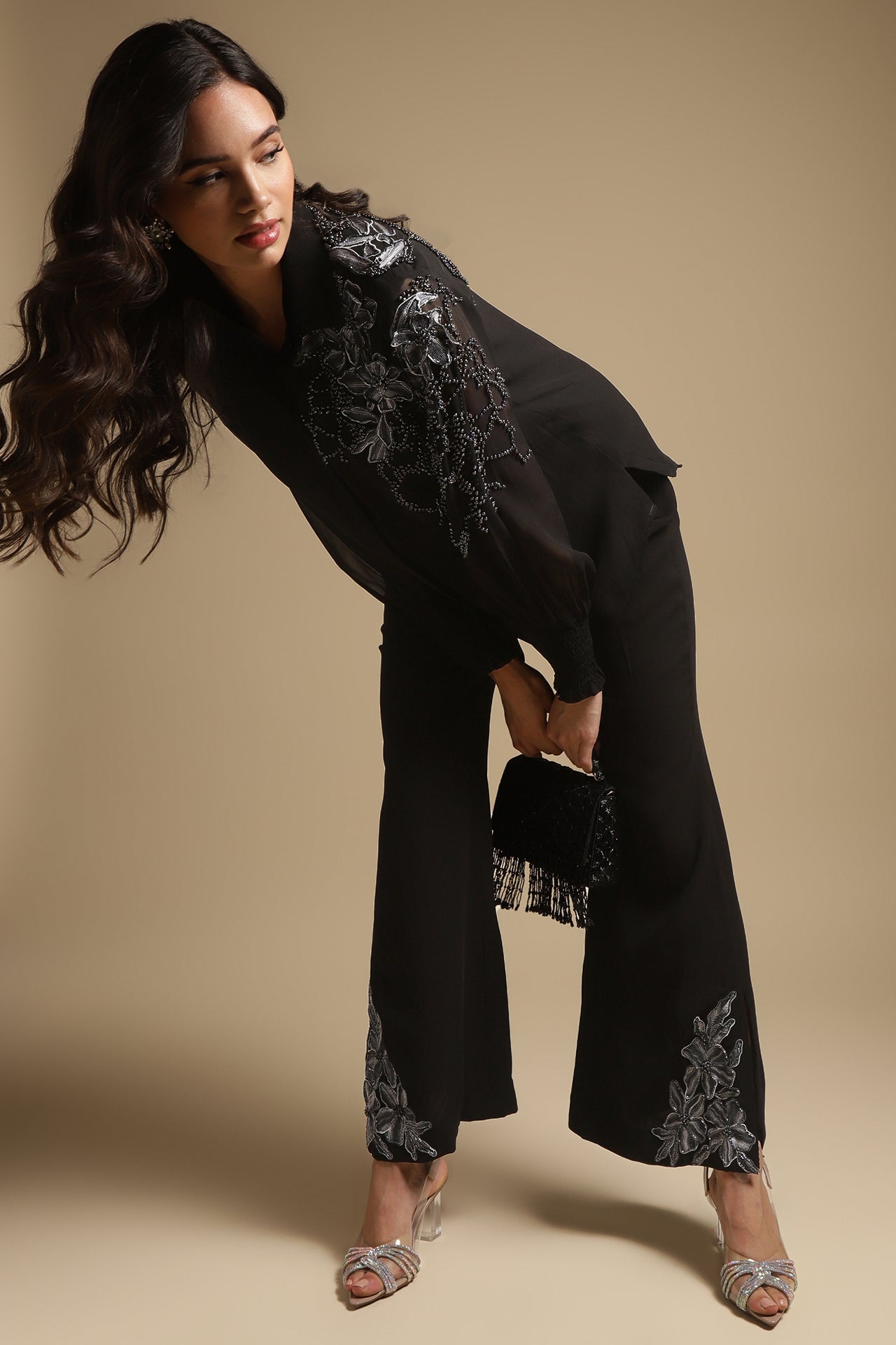 Shoulder Embroidered Co-ord Set